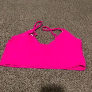 Never worn- bright pink bikini top